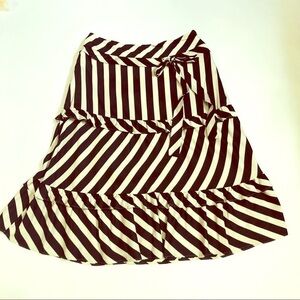 Ann Taylor Loft Fun Ruffled Stripe A Line Skirt Size 2